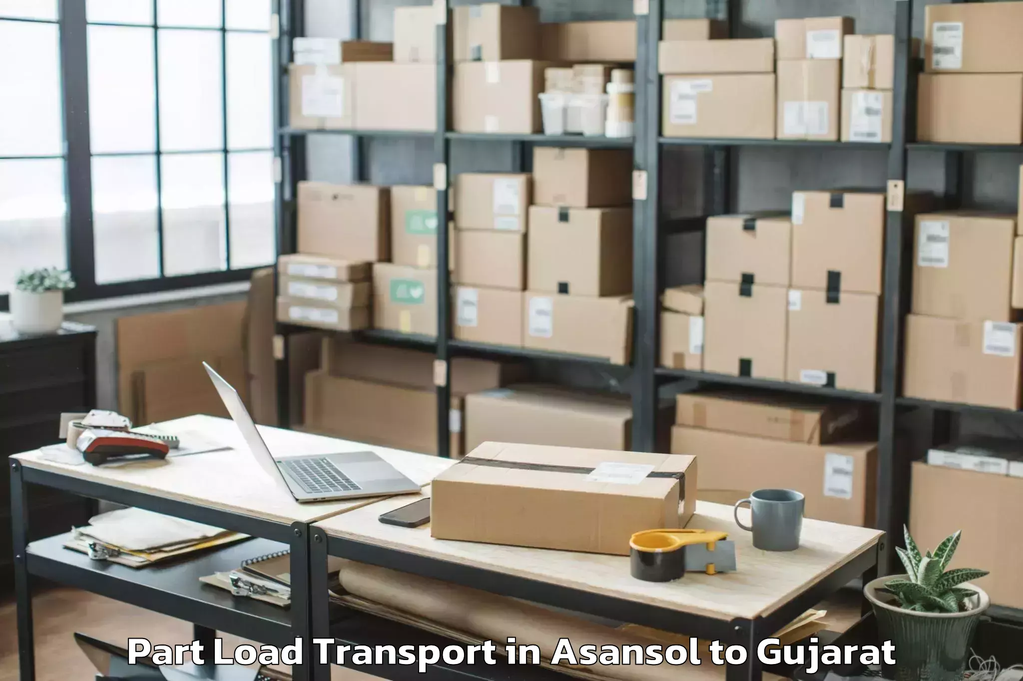 Book Asansol to Malpur Part Load Transport Online